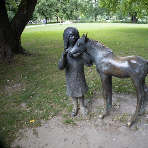 Mädchen mit Fohlen von Ladislav Hlina
