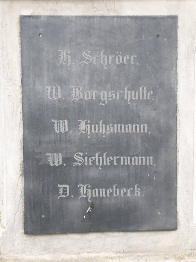 Kriegerdenkmal in Wickede, Gefallene 1870-1871