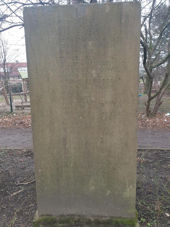 Kriegerdenkmal in Kirchderne, Gefallene 1914-1918
