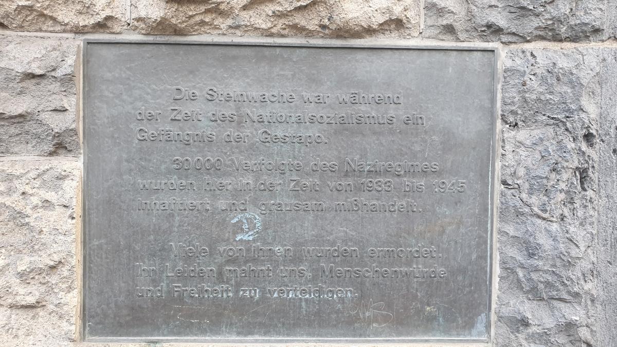 Gedenktafel an der Mahn- und Gedenkstätte Steinwache Dortmund