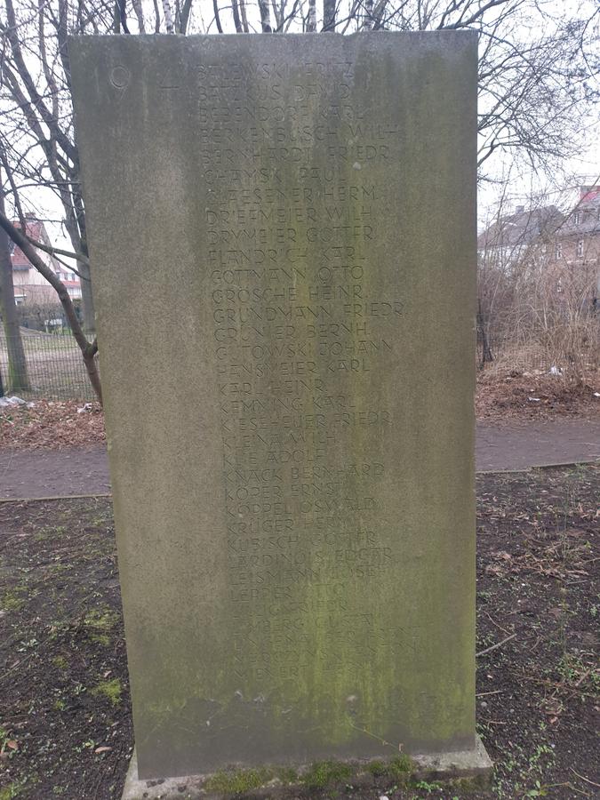 Kriegerdenkmal in Kirchderne, Gefallene 1914-1918