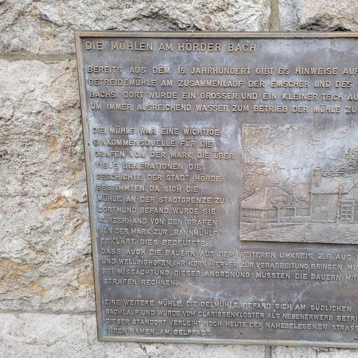 Gedenktafel Mühlen am Hörder Bach von Theodor Sprenger + Weitere
