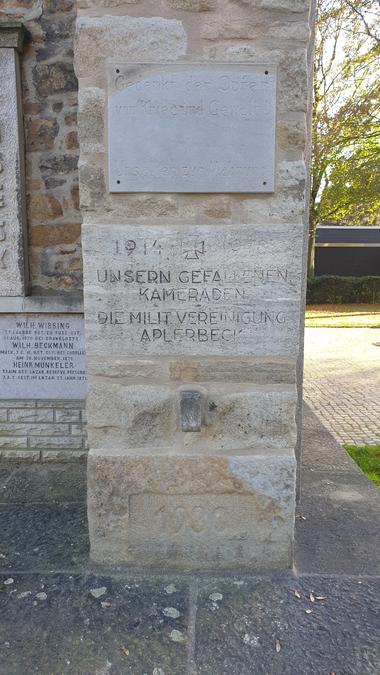 Kriegerehrenmal in Aplerbeck, Gefallene 1866, 1870-1871, 1914-1918 und 1939-1945