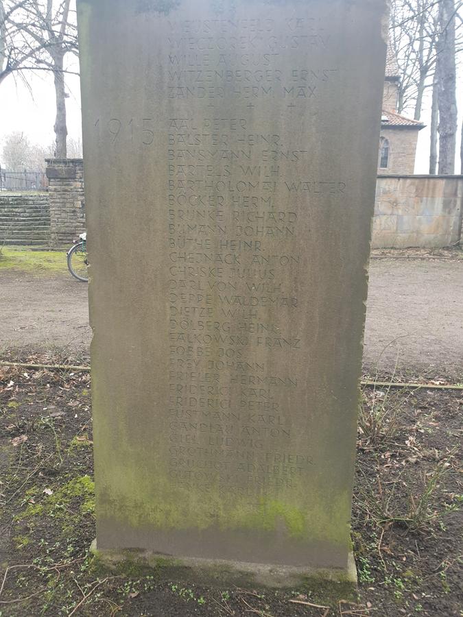 Kriegerdenkmal in Kirchderne, Gefallene 1914-1918