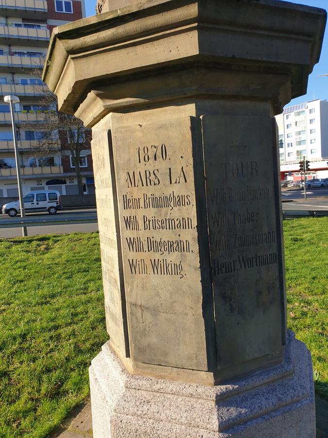 Kriegerdenkmal in Mengede, Gefallene 1866 und 1870/71
