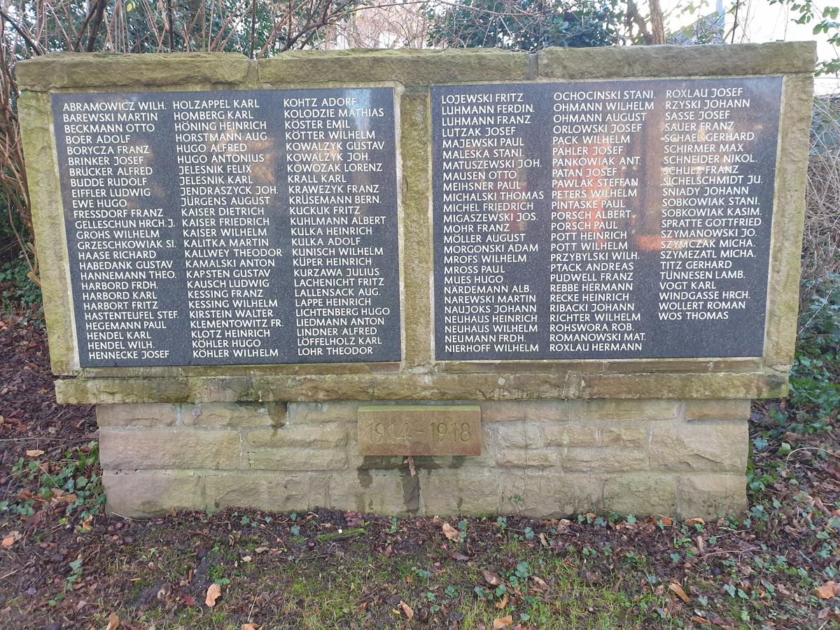 Kriegerdenkmal in Kirchlinde, Gefallene 1914-1918