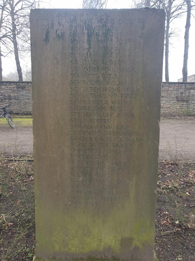 Kriegerdenkmal in Kirchderne, Gefallene 1914-1918