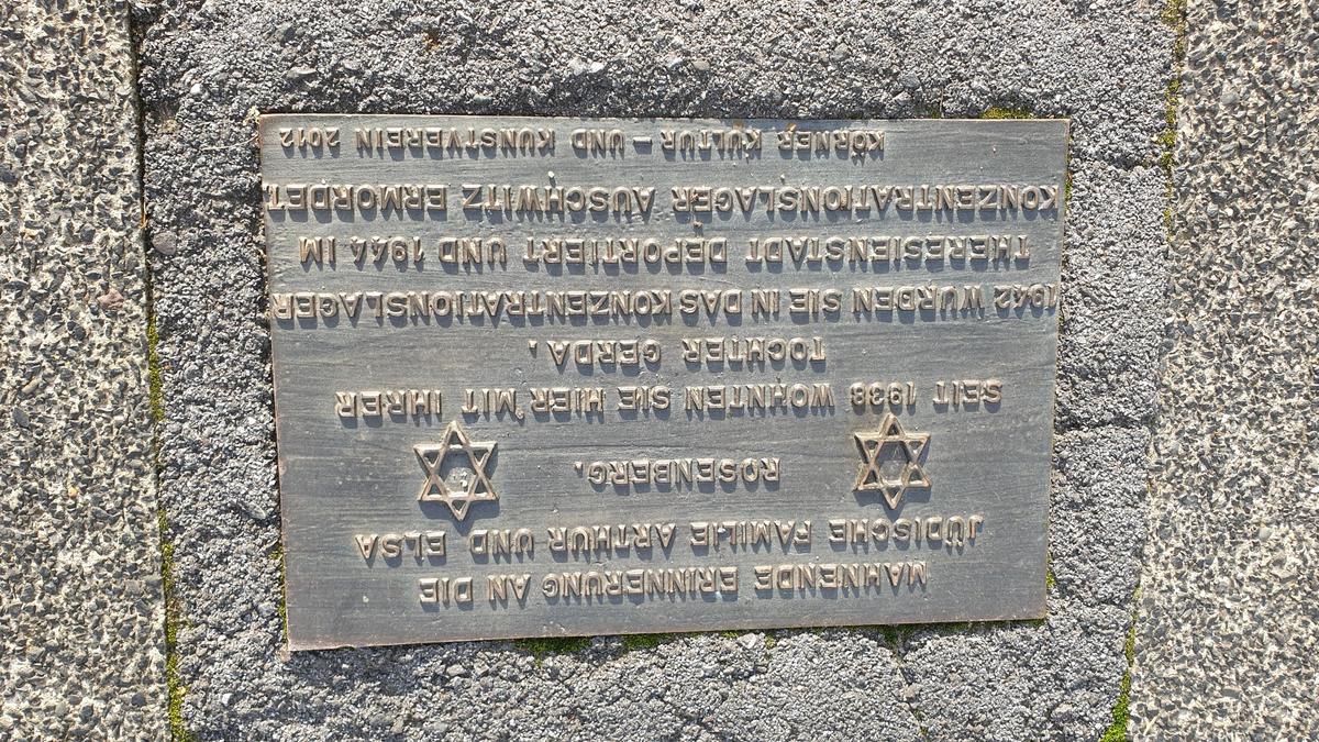 Gedenkplatte Familie Arthur Rosenberg